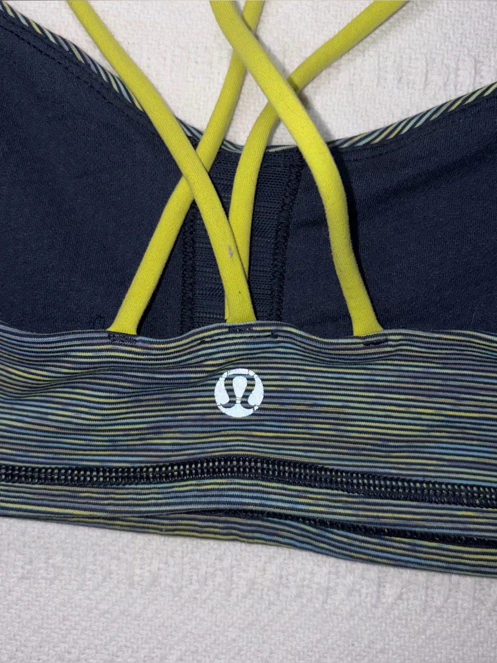 Lululemon Womens Strappy Racerback Sports Bra Size 8 Athleisure Workout Gym